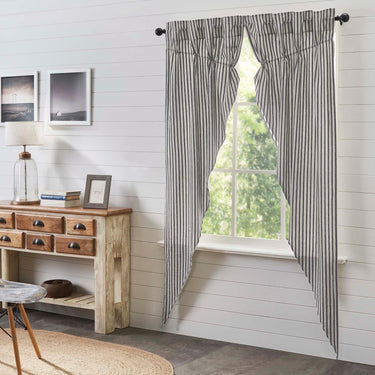 Ashmont Ticking Stripe Prairie Long Panel Set of 2 84x36x18 VHC Brands - The Fox Decor